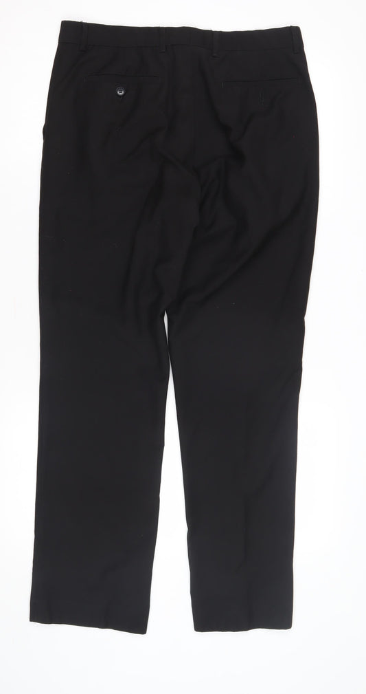 Butler & Webb Men's Black Straight Trousers, Size 32
