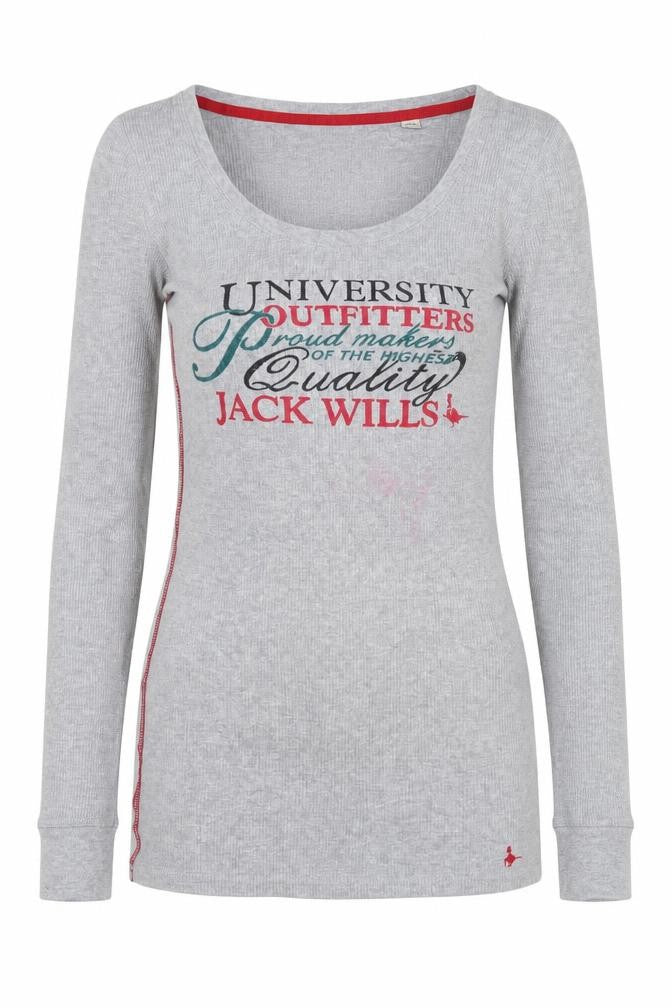 Womens UK Size 10 Jack Wills Grey Cotton T-Shirt
