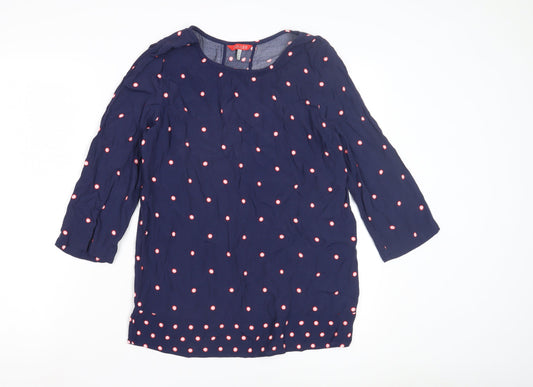 Joules Women's Blue Polka Dot Blouse Size 12