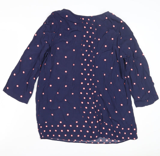 Joules Women's Blue Polka Dot Blouse Size 12