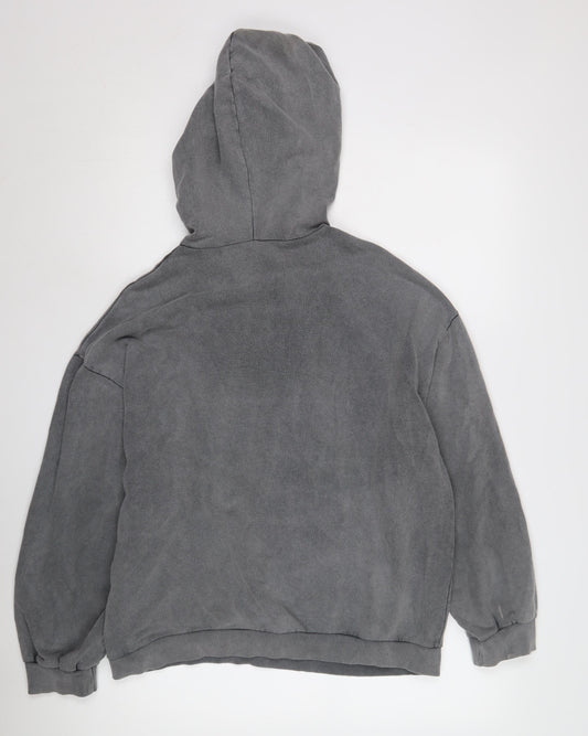 Boohoo Grey Unisex Pullover Hoodie - Size 12 Plus