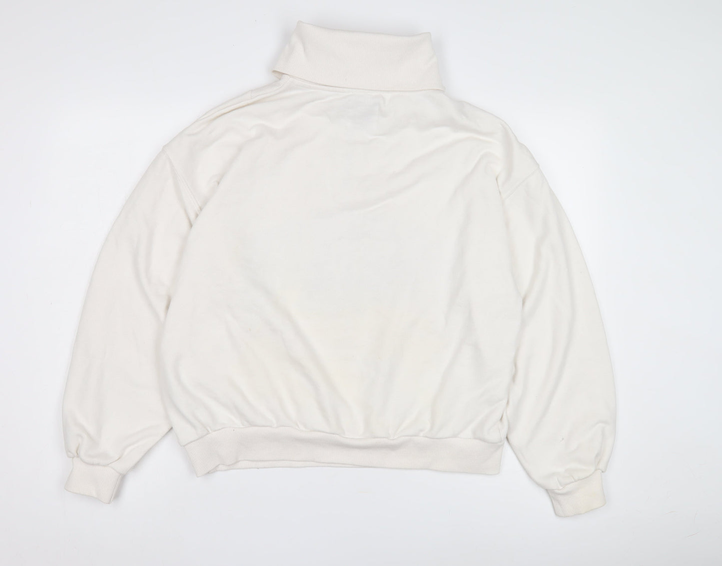 Bershka Unisex White M Logo Sweatshirt
