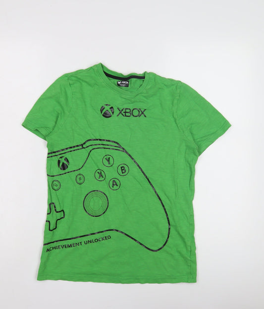 Xbox Boys Green Graphic Print T-Shirt, L, Casual Summer