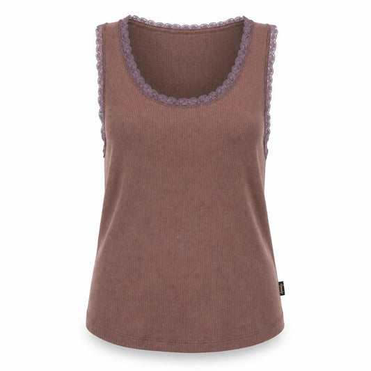 Womens UK Size S Superdry Brown Cotton Blend Tank