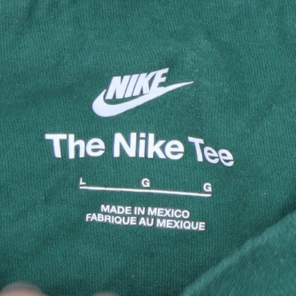 Nike Men's Green L Cotton Logo T-Shirt