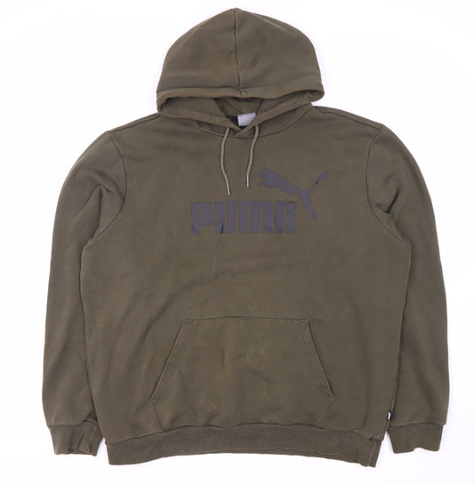 Puma Men's Green L Pullover Hoodie with Logo