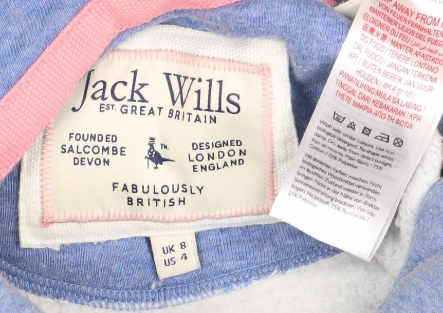 Jack Wills Women's Blue Pullover Hoodie Size 8