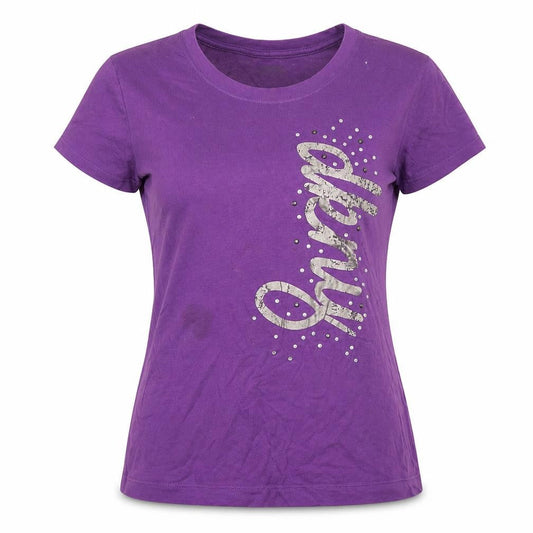 Womens UK Size M DKNY Purple Cotton T-Shirt