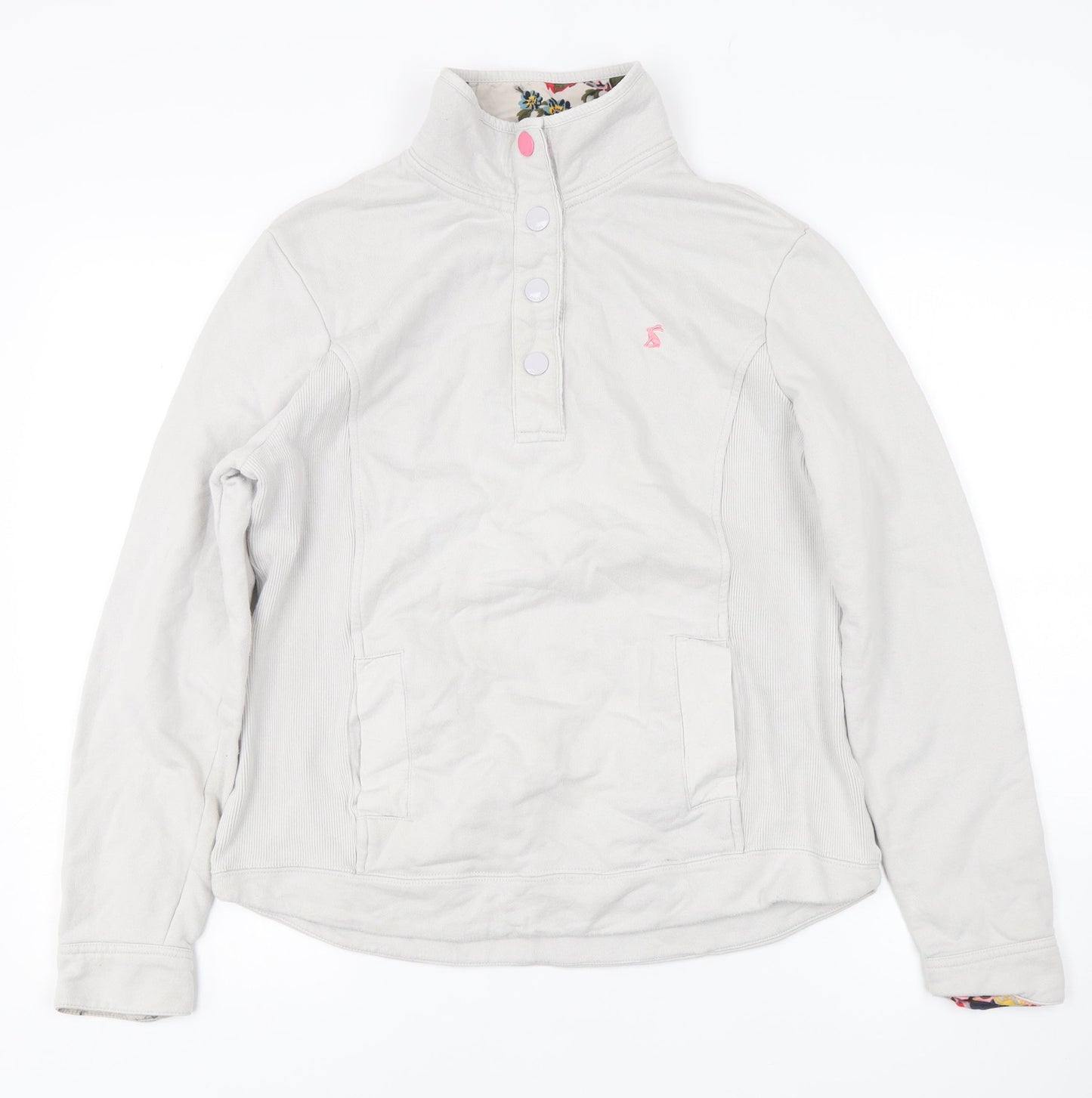 Joules Women's Beige Cotton Sweatshirt, Size 12