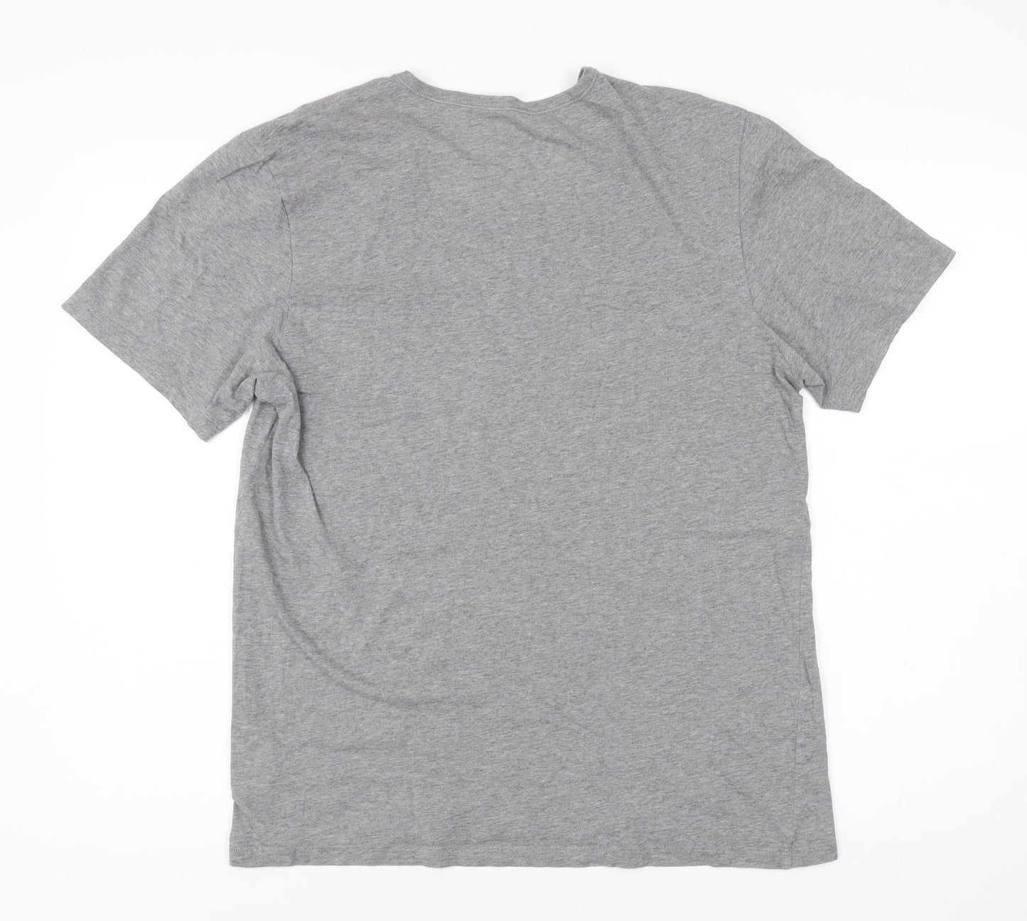 Hugo Boss Men's Grey T-Shirt, Size L, Bamboo, Logo Accents
