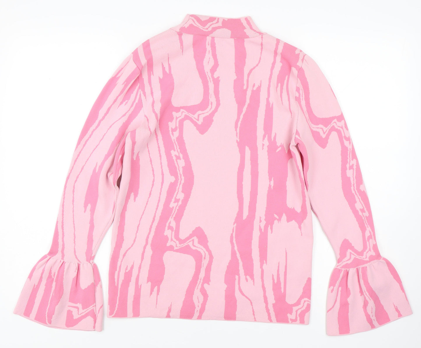 River Island Women’s Pink Mock Neck Bell Sleeve Jumper