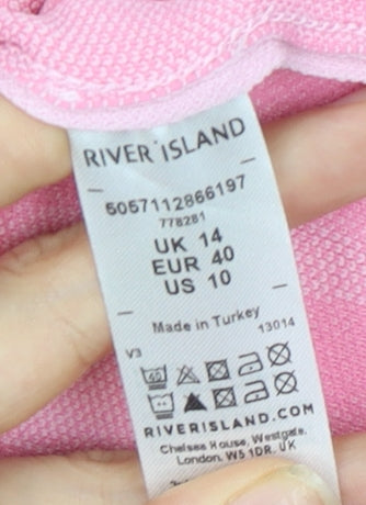 River Island Women’s Pink Mock Neck Bell Sleeve Jumper