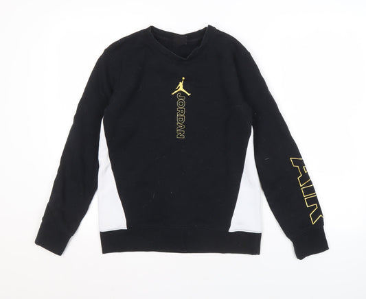 Jordan Boys Black Pullover Sweatshirt 12-13 Years Logo Graphic