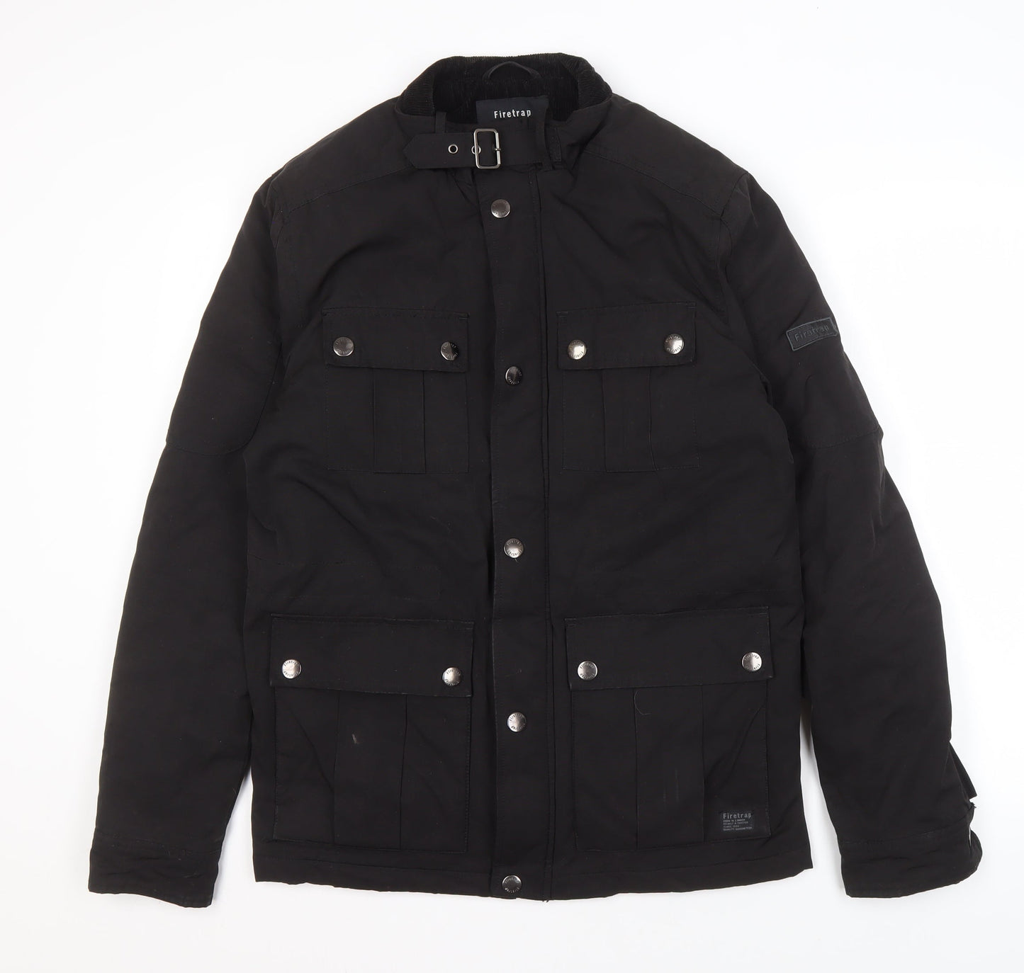 Firetrap Men's Black Biker Jacket, M, Autumn/Winter Casual