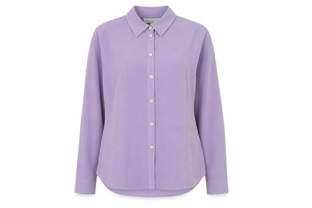 Womens UK Size 12 Autonomy Purple Polyester Button-Up