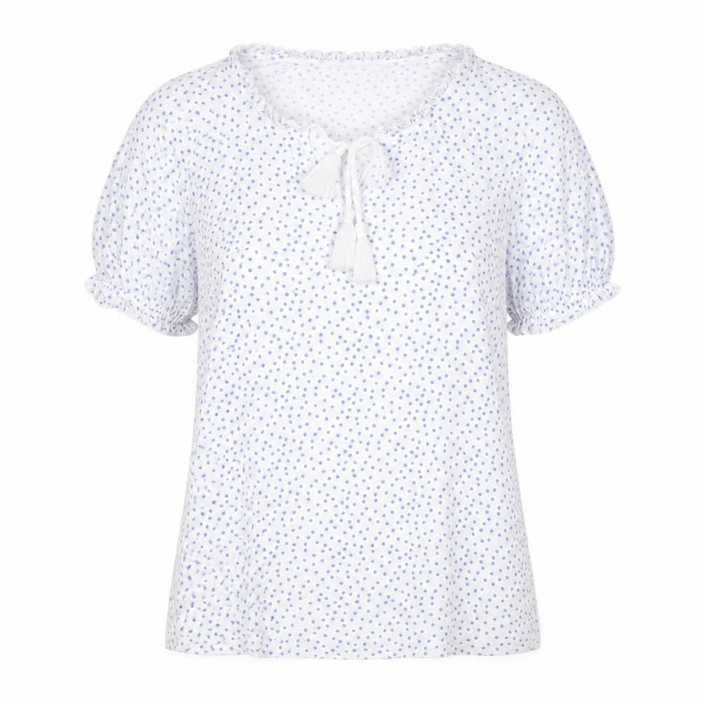 Marks and Spencer Women's White Polka Dot Blouse, Size 14