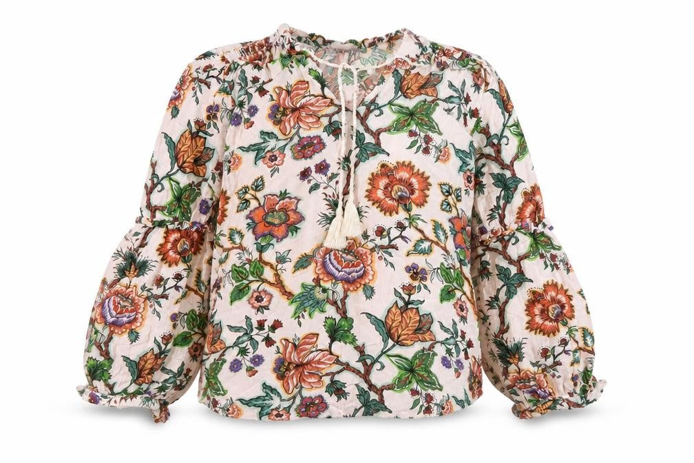 Marks and Spencer Women's Ivory Floral Blouse, Size 8