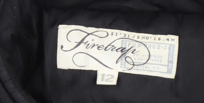 Firetrap Women's Black Quilted Jacket, Size 12