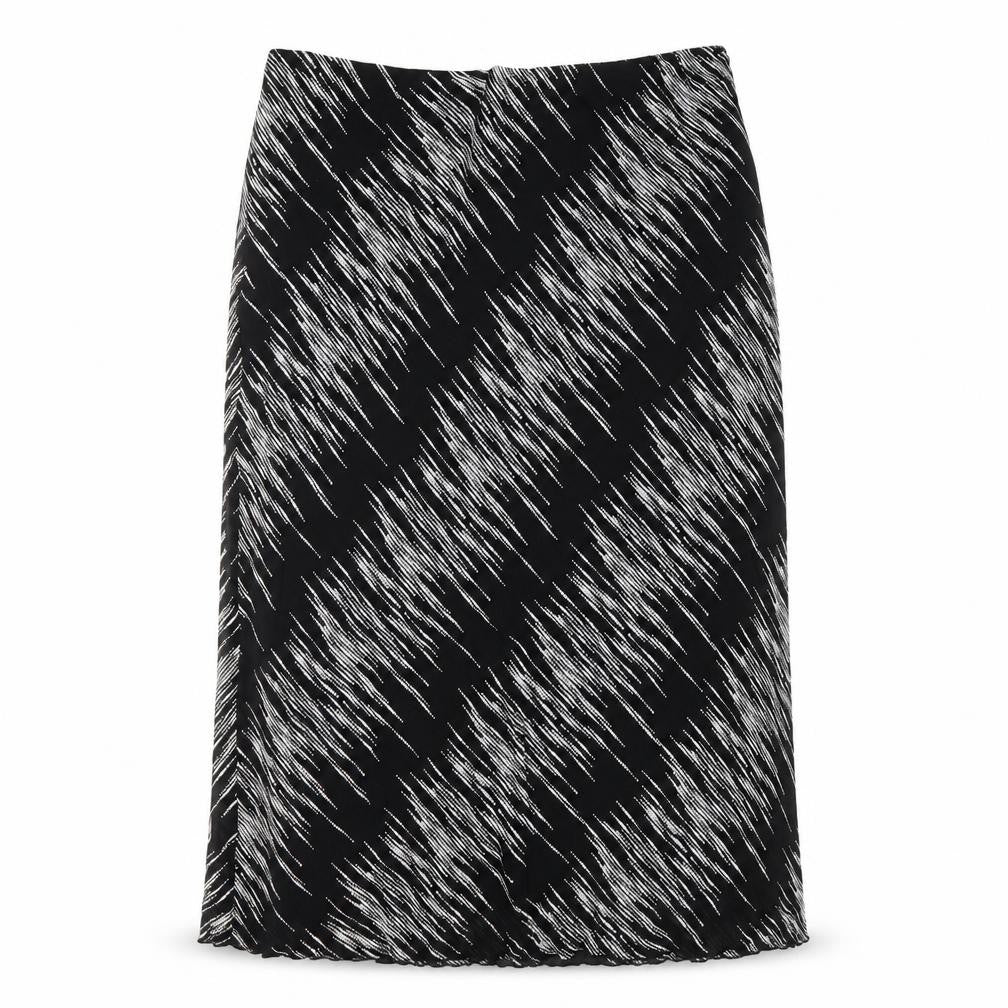 Ann Harvey Women's Black Geometric Long Skirt, Size 22