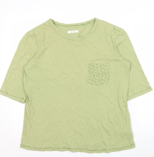 White Stuff Women's Green Basic T-Shirt Size 16