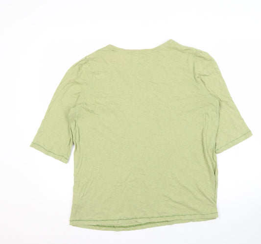 White Stuff Women's Green Basic T-Shirt Size 16