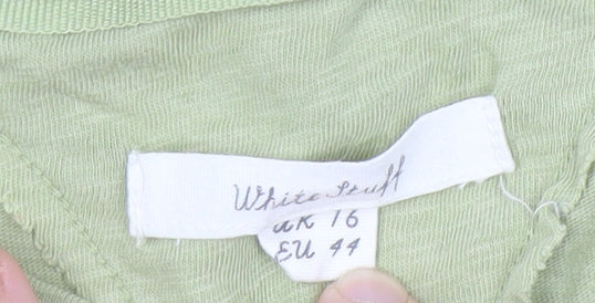 White Stuff Women's Green Basic T-Shirt Size 16