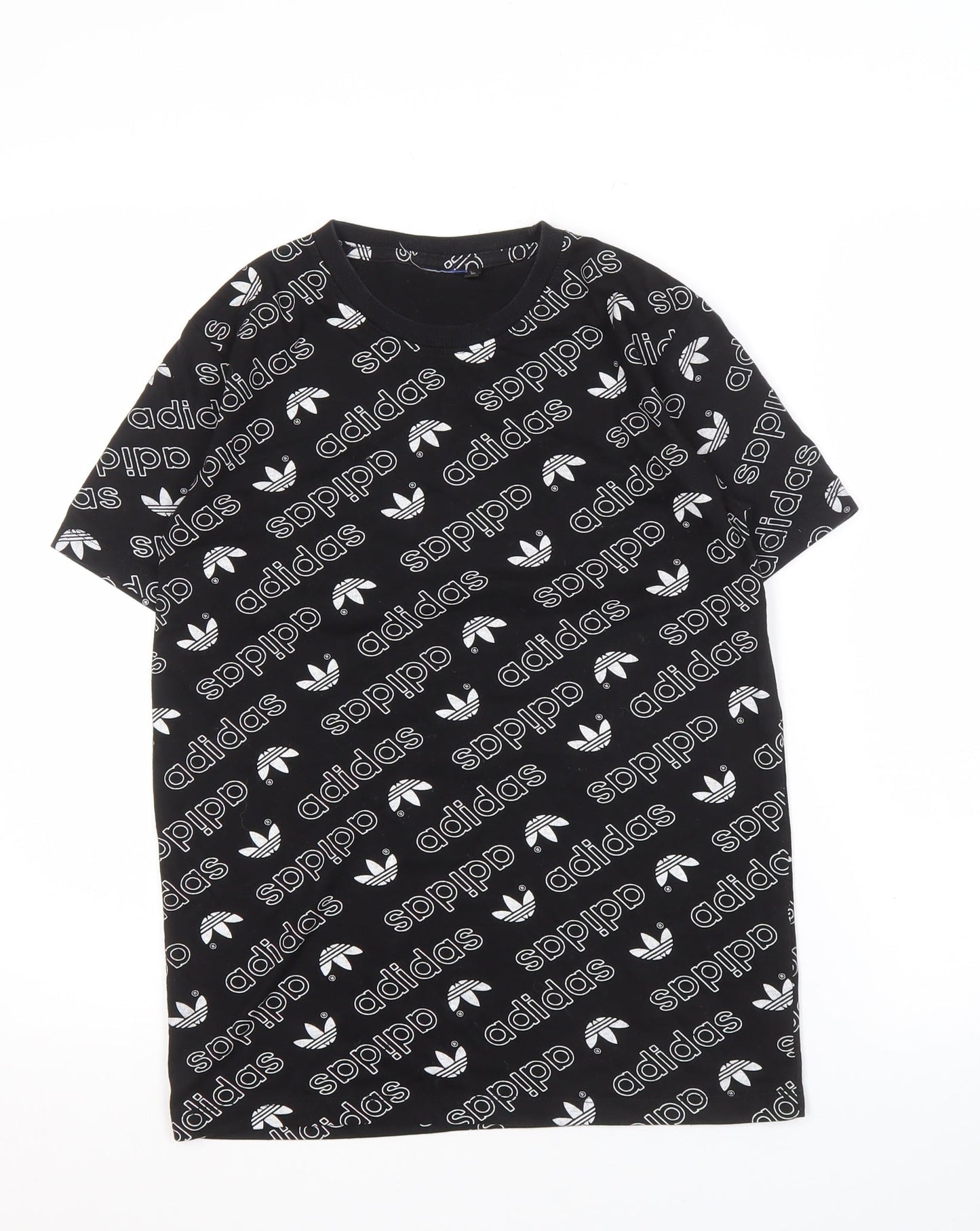 Adidas Boys Black Graphic Print T-Shirt S