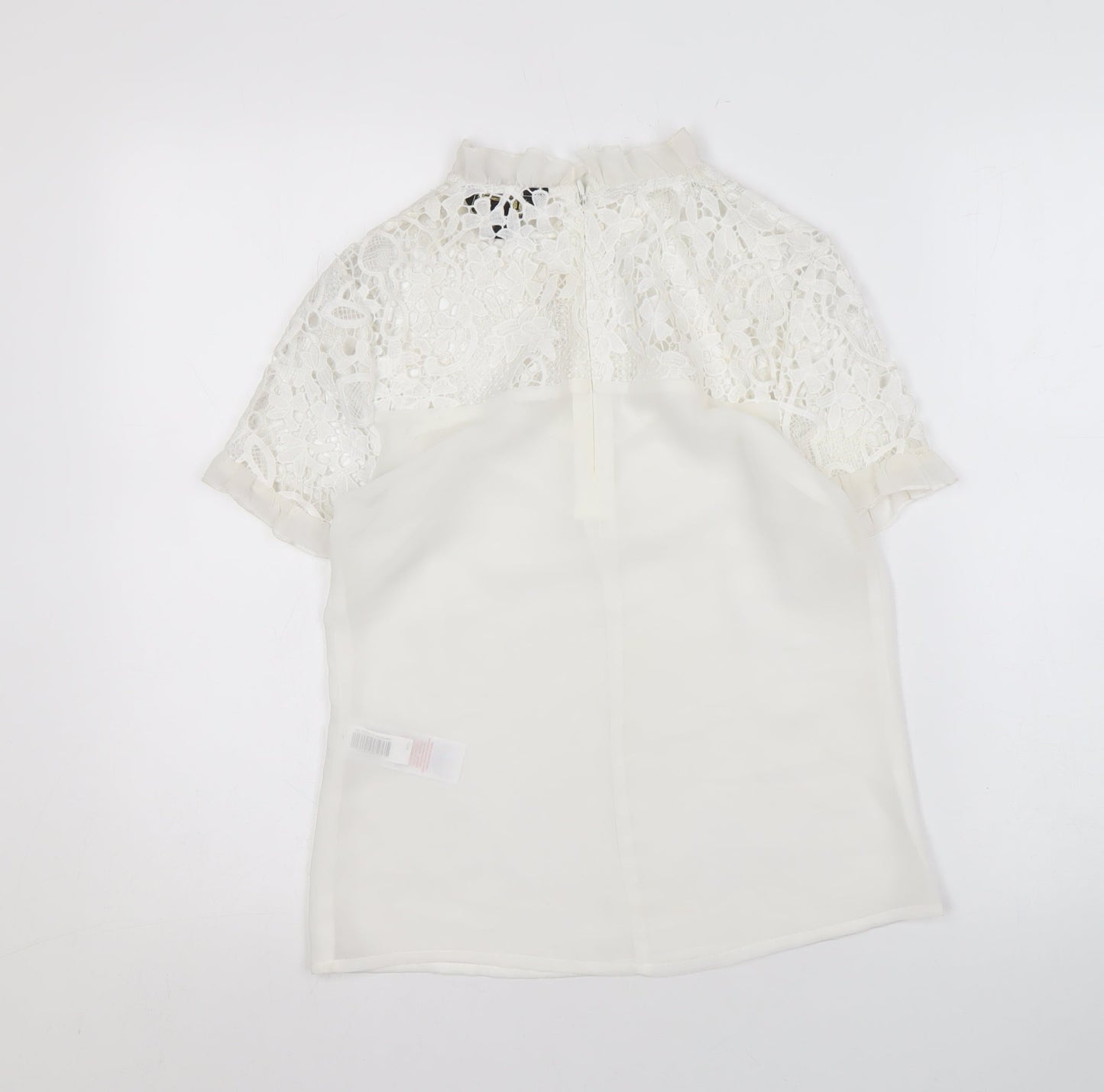 Lipsy London Women's White Lace Blouse, Size 6, Elegant Spring