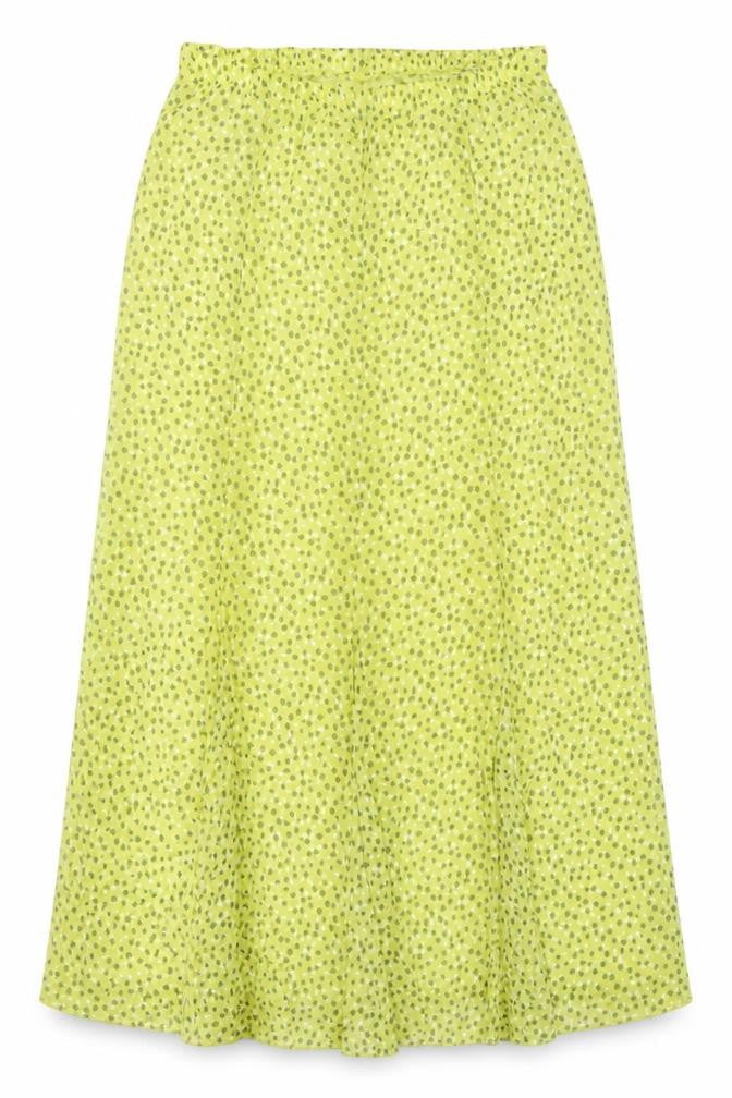Alexara Women's Green Polka Dot Long Skirt Size 14