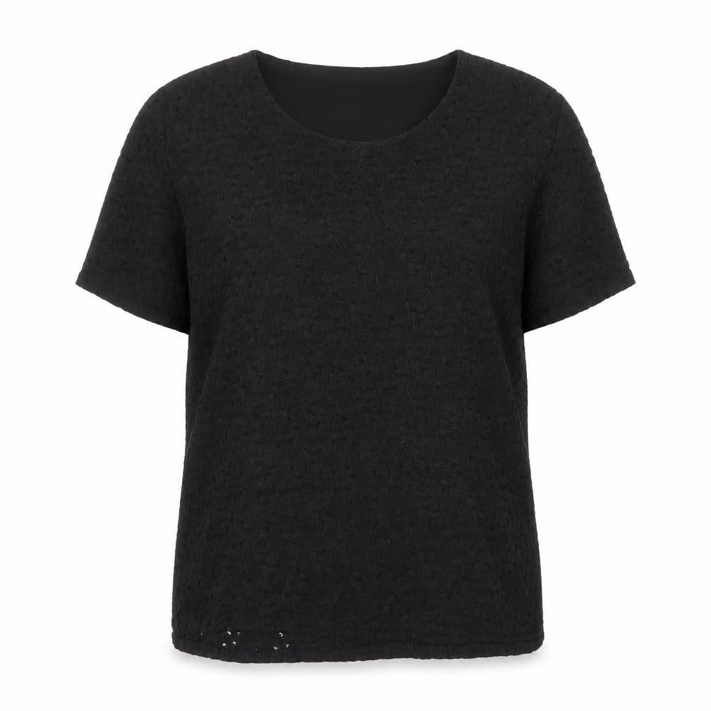 Womens UK Size 14 BASSINI Black Polyester Blend Blouse