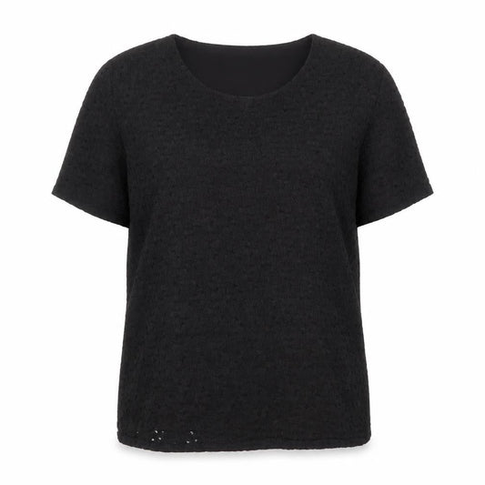 Womens UK Size 14 BASSINI Black Polyester Blend Blouse