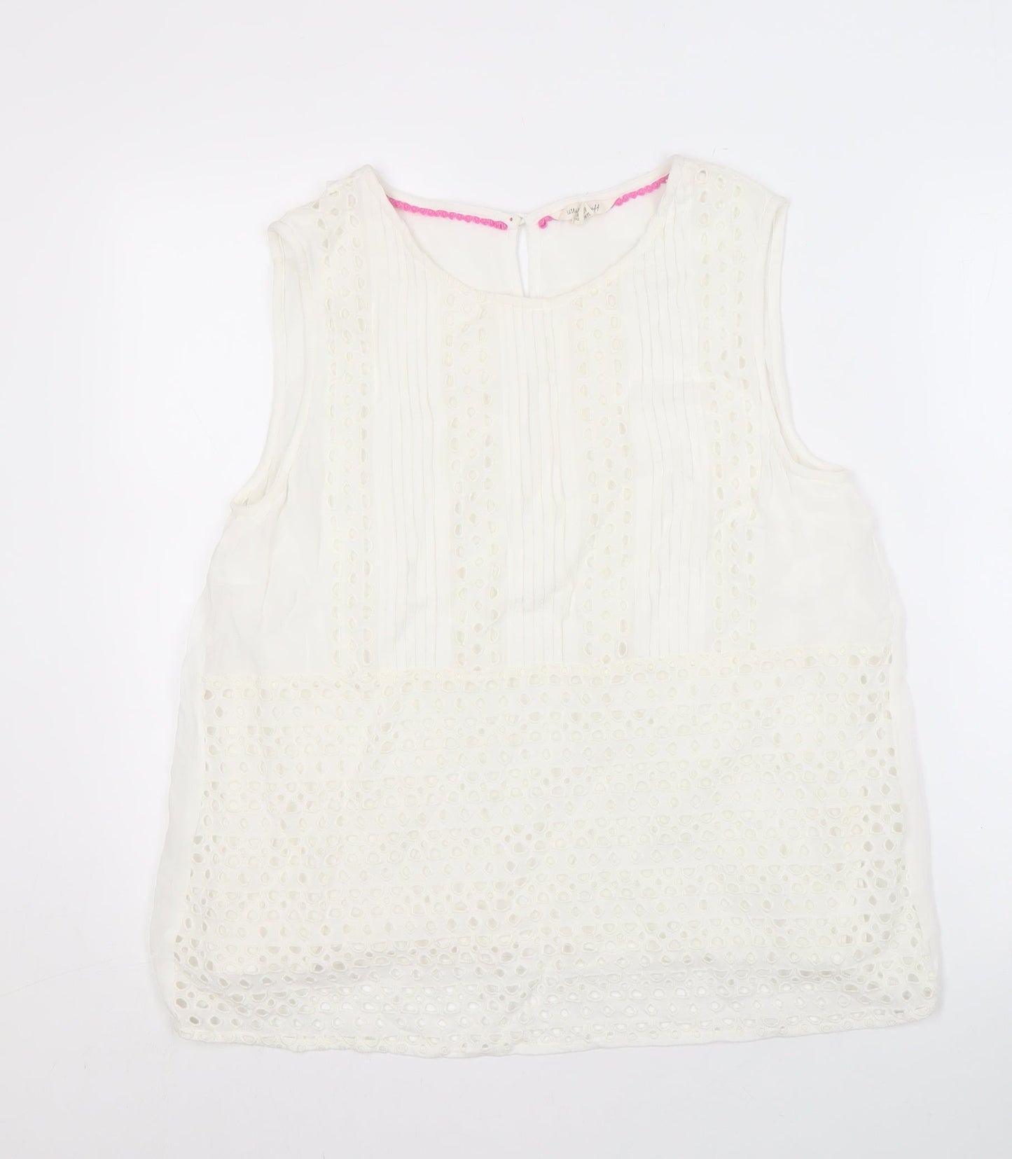White Stuff Women's White Sleeveless Blouse, Size 16