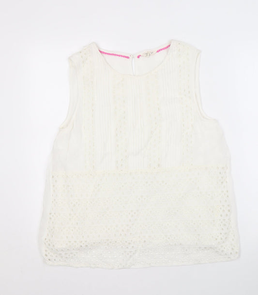 White Stuff Women's White Sleeveless Blouse, Size 16