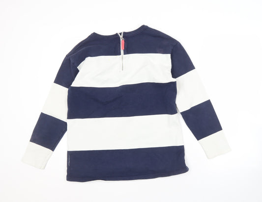 Joules Women's Blue White Striped Pullover Sweatshirt - Size 12