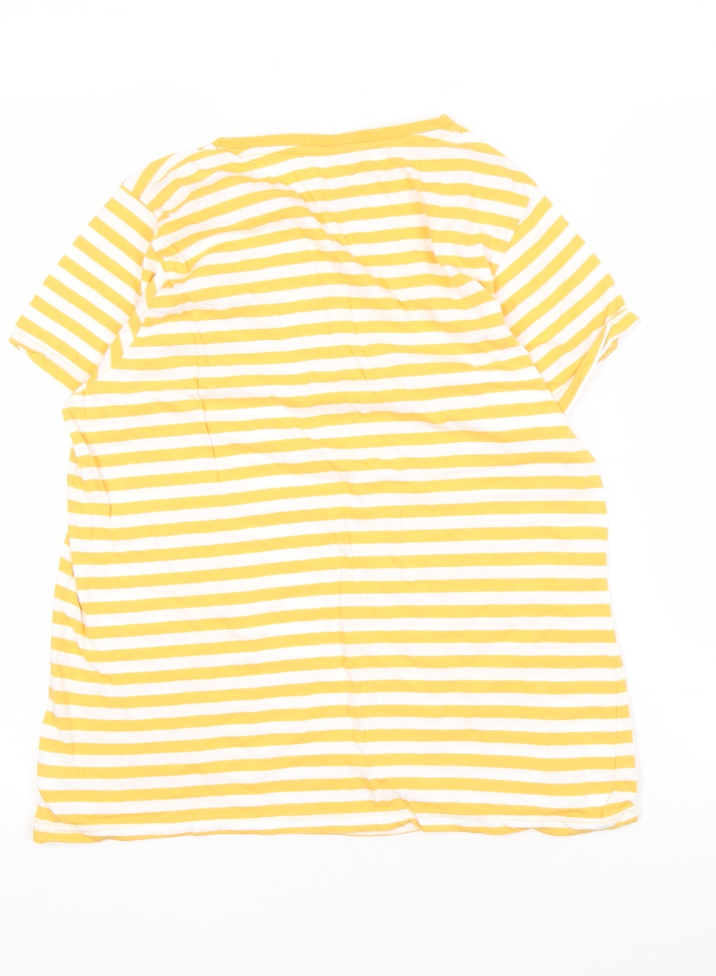 Disney Women's Yellow Striped T-Shirt M