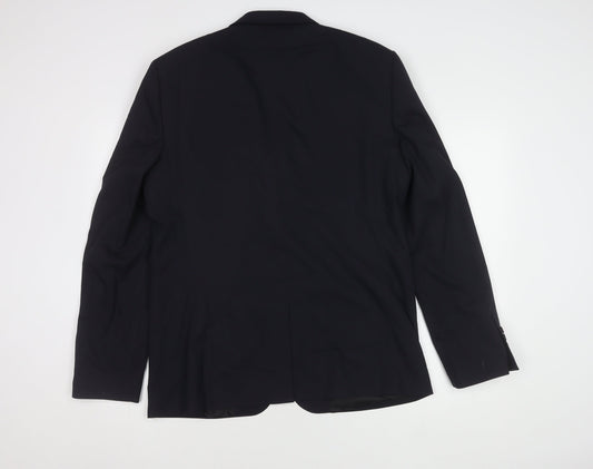 Zara Men's Blue Suit Jacket 44 Regular Fit Formal