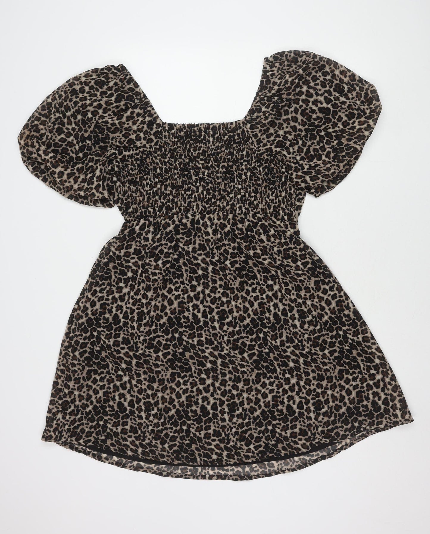 Wednesday's Girl Women's Black Animal Print Dress Size 14