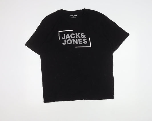 Jack & Jones Men's Black XL Logo T-Shirt