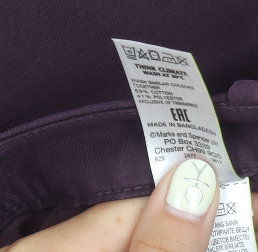 Marks and Spencer Women’s Purple Regular Trousers