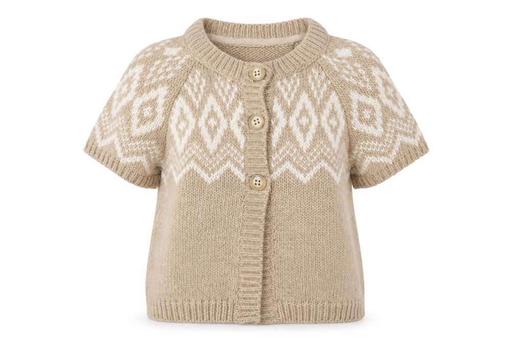 ESPRIT Women's Beige Cardigan L Short Sleeve