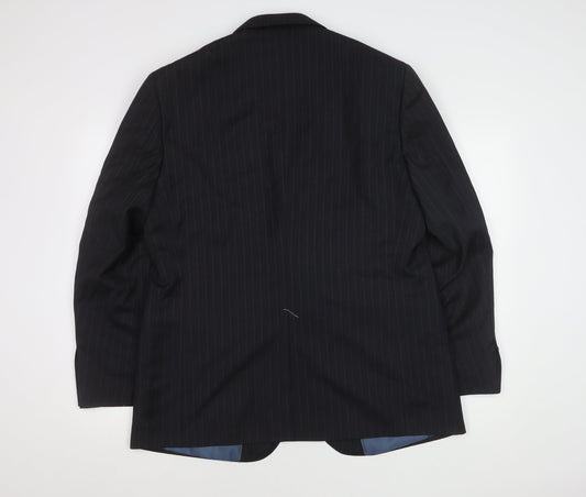 Marks and Spencer Men's Grey Striped Blazer, M