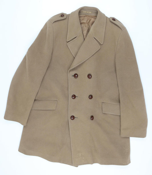 Dunn & Co Men's Beige Wool Pea Coat, Autumn/Winter
