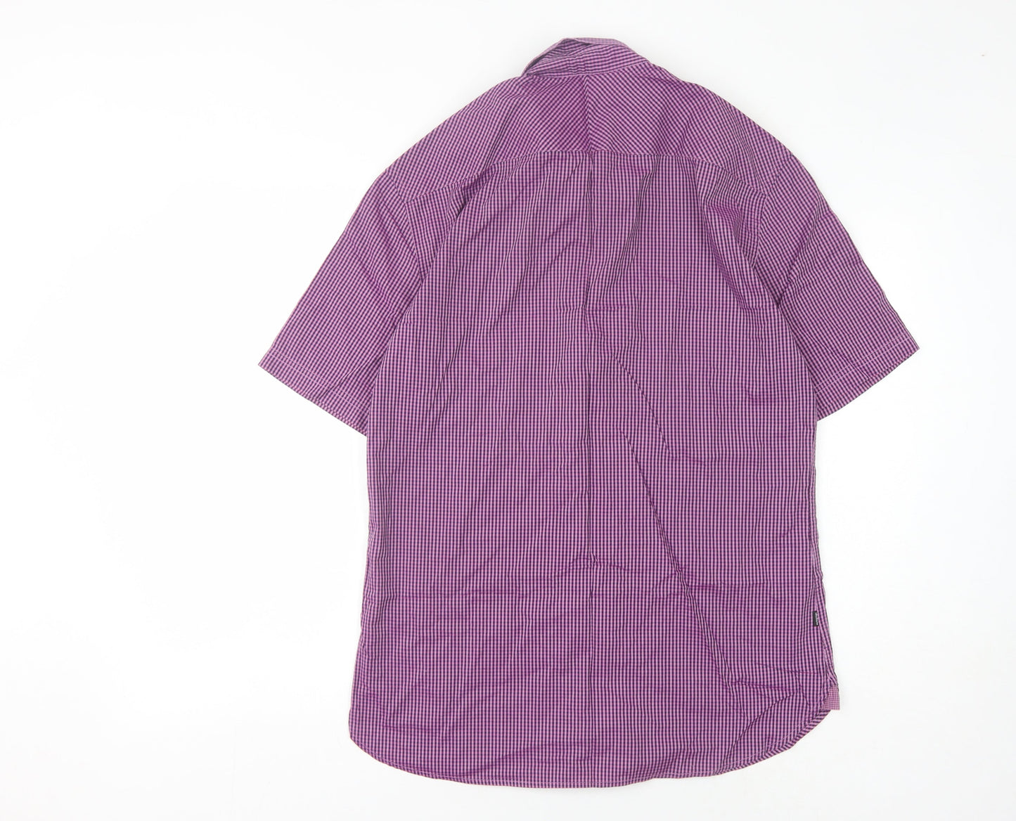 Marks and Spencer Men's Purple Checkered Shirt M