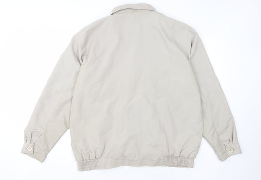 Vintage Men's Beige Basic Jacket Size L - Casual Style
