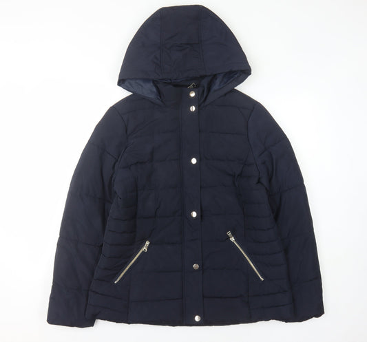 Dorothy Perkins Women's Blue Puffer Jacket Size 14