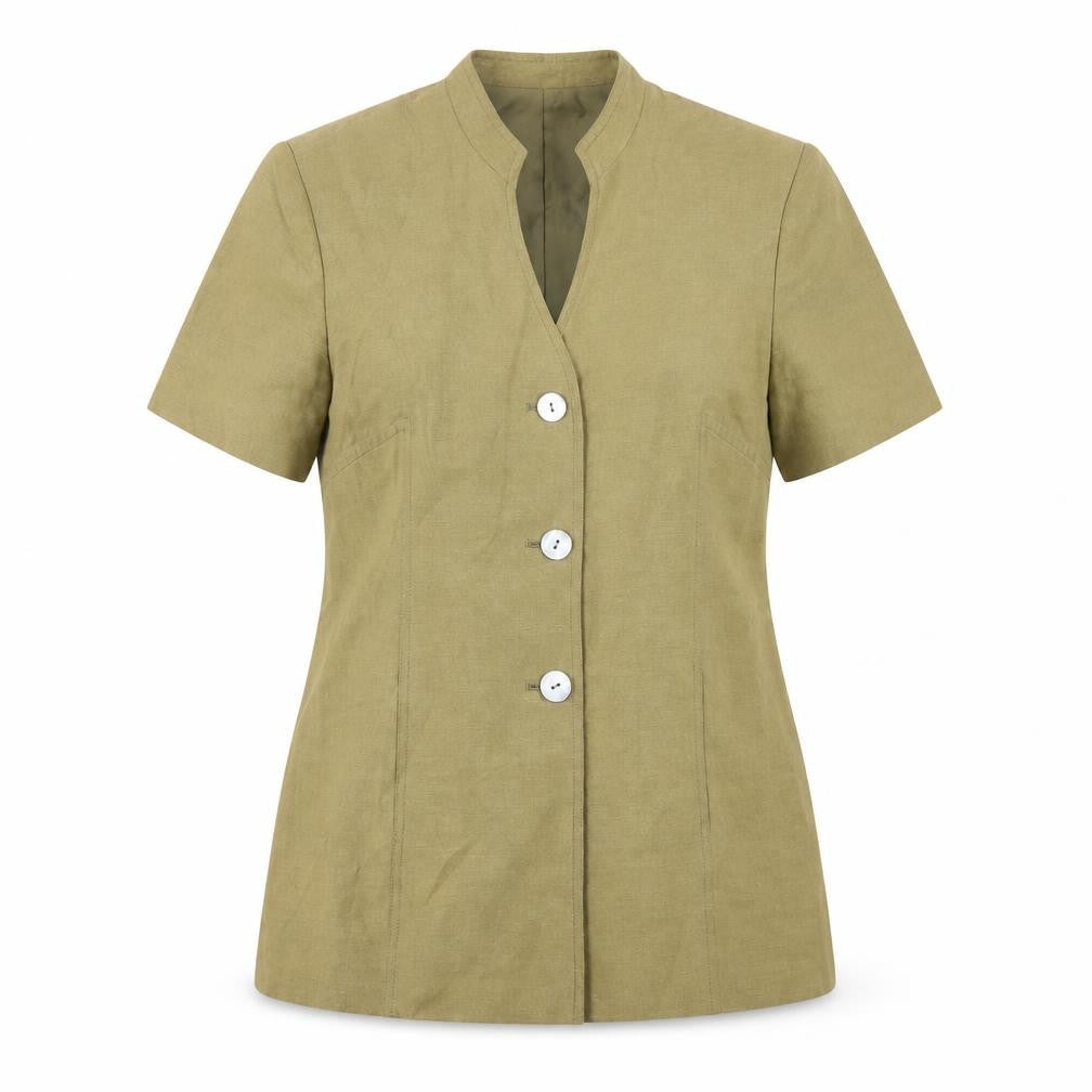 Country Casuals Women's Brown Silk Linen Blazer Size 8