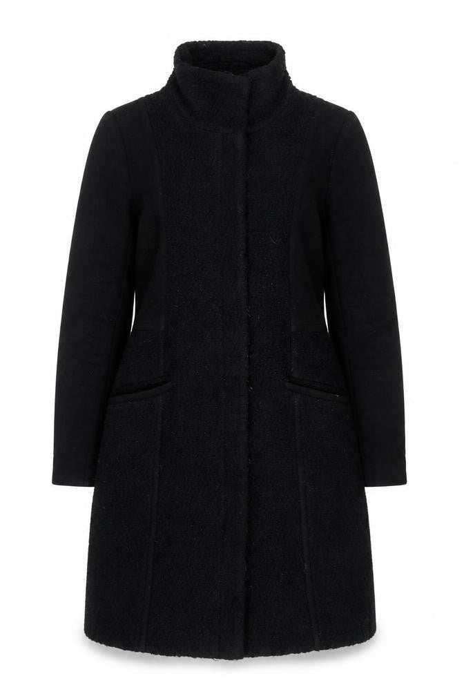 H&M Women's Black Long Overcoat Size 10