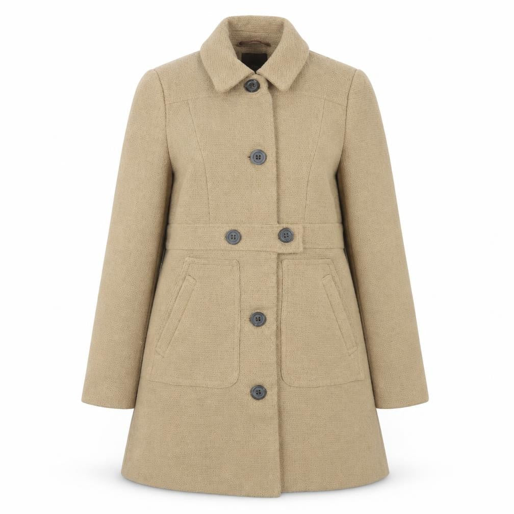 Next Women's Beige Overcoat Size 10 Buttoned Lined
