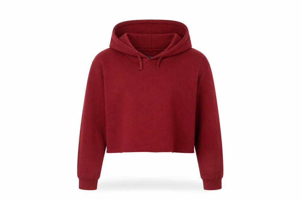 Front view of 915 Generation girls’ red pullover hoodie, size 12-13, fleece