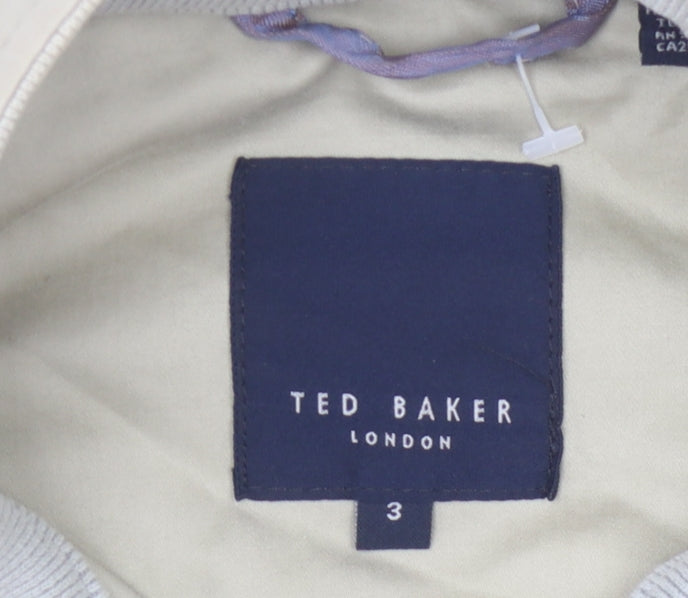 Ted Baker Men's Beige Cotton Bomber Jacket, M, Casual Style